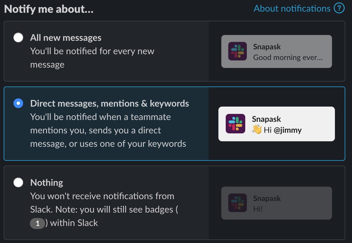 slack notification